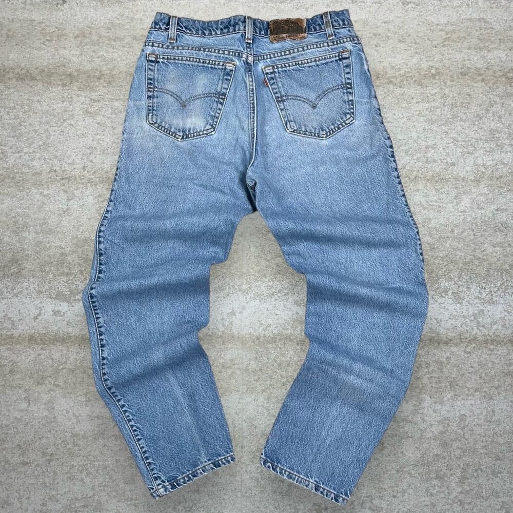 Vintage 90s Levis Jeans 540 34x30 Relaxed Fit Light Wash Made in USA Brown Tab